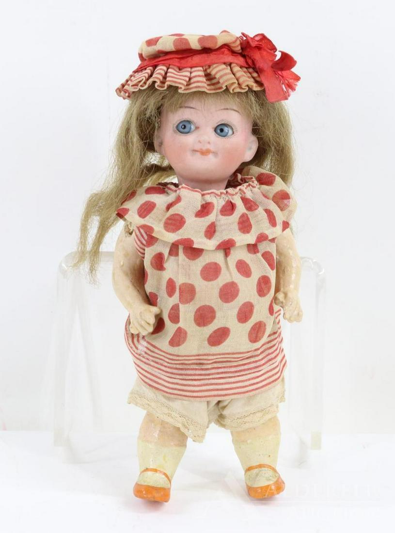 LOT OF ANTIQUE BISQUE HEAD DOLLS 12", UNDER. (1 of 7)