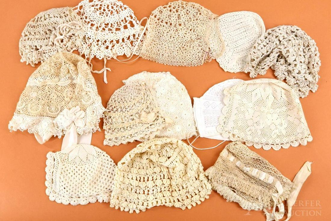 LOT OF ANTIQUE/VINTAGE BABY BONNETS. (1 of 5)