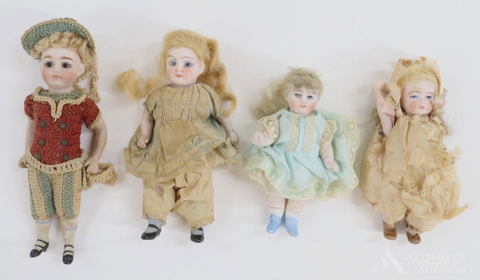LOT OF ALL BISQUE DOLLS. (1 of 5)