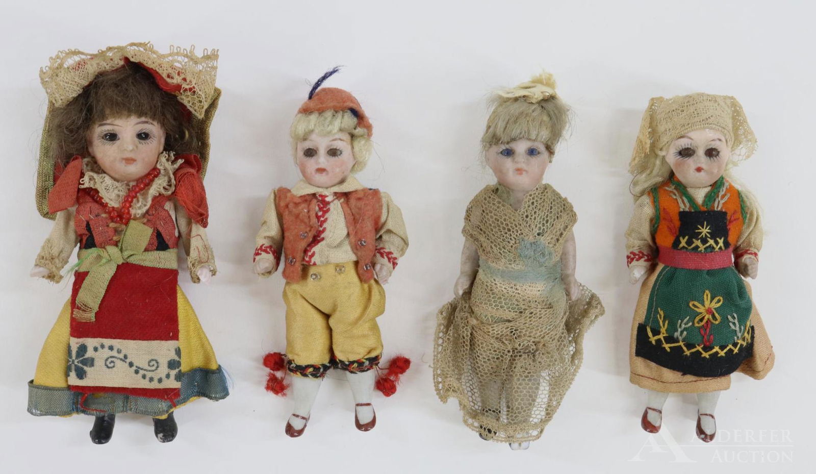 LOT OF ALL BISQUE DOLLS. (1 of 5)
