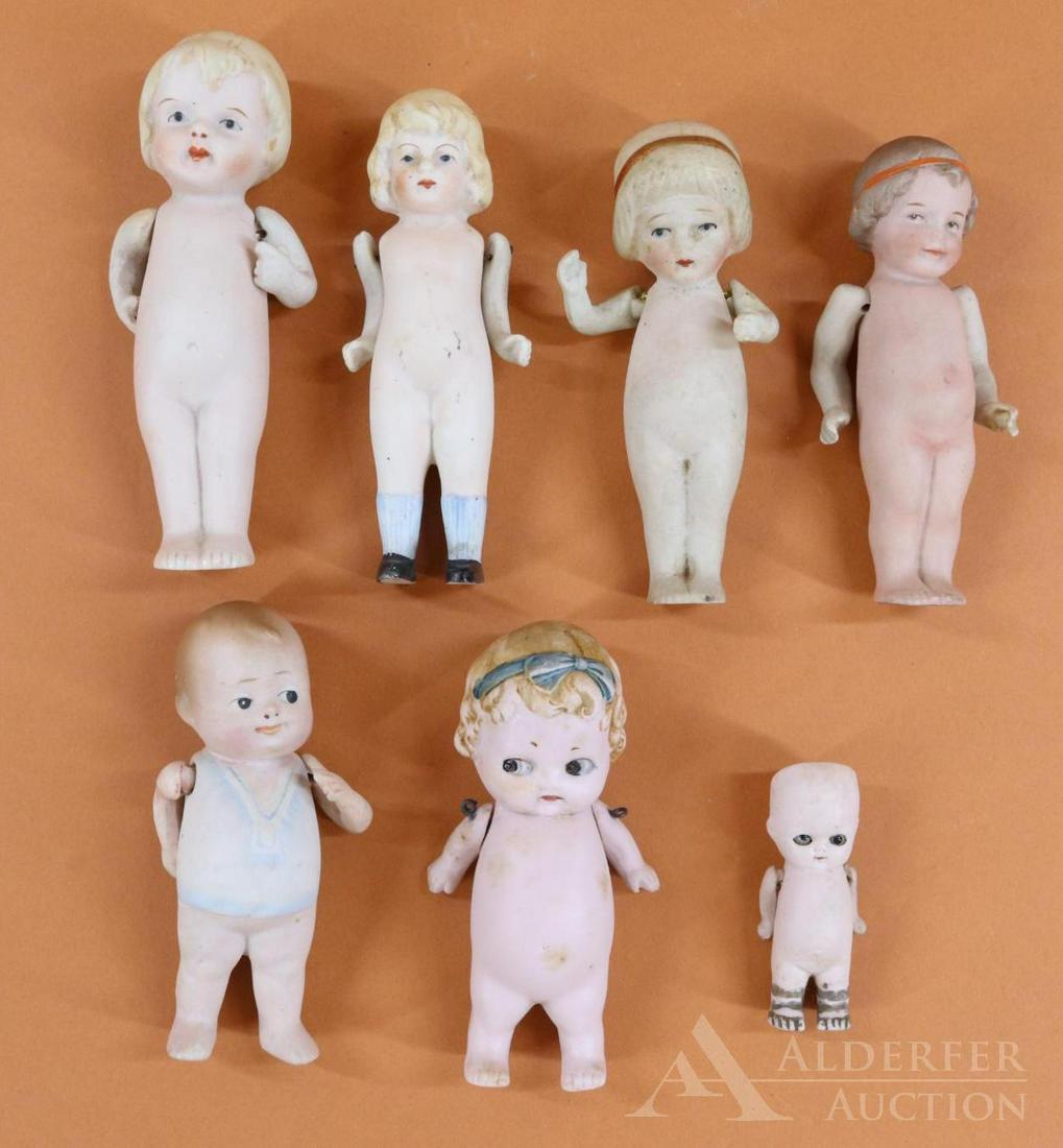 LOT OF ALL BISQUE DOLLS. (1 of 6)