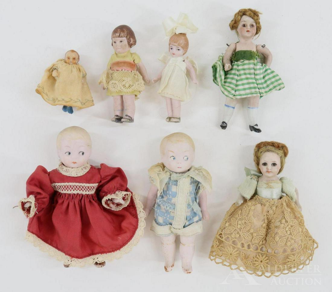 LOT OF ALL BISQUE DOLLS. (1 of 9)