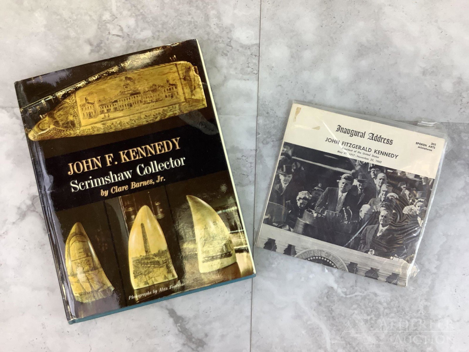 John F. Kennedy: Scrimshaw Collector, Signed 1st: Signed, 1st Edition, John F. Kennedy: Scrimshaw Collector, by Clare Barnes, Jr., signed by author with inscription, photos by Alan Fontaine, Little, Brown & Co., Boston, Publication Date 1969. Inaugur