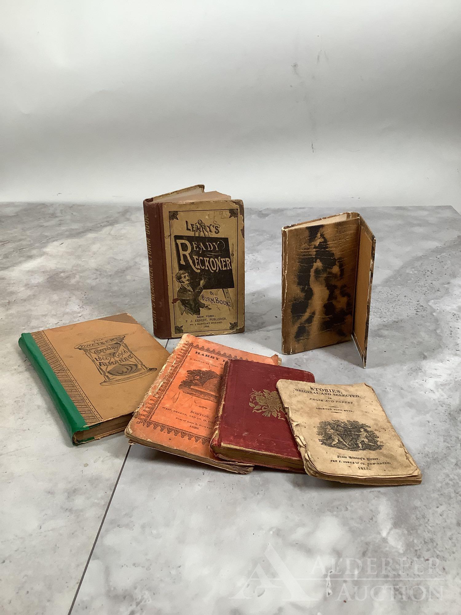 19th Century Almanac and Other Booklets: Small Booklets including 19th Century Almanac, noting important events and dates, Allen, Lane & Scott, 1884, Leary's Ready Reckoner and Form Book, P.J. Kennedy, New York, 1884, Harry Hobart, Walt Gree
