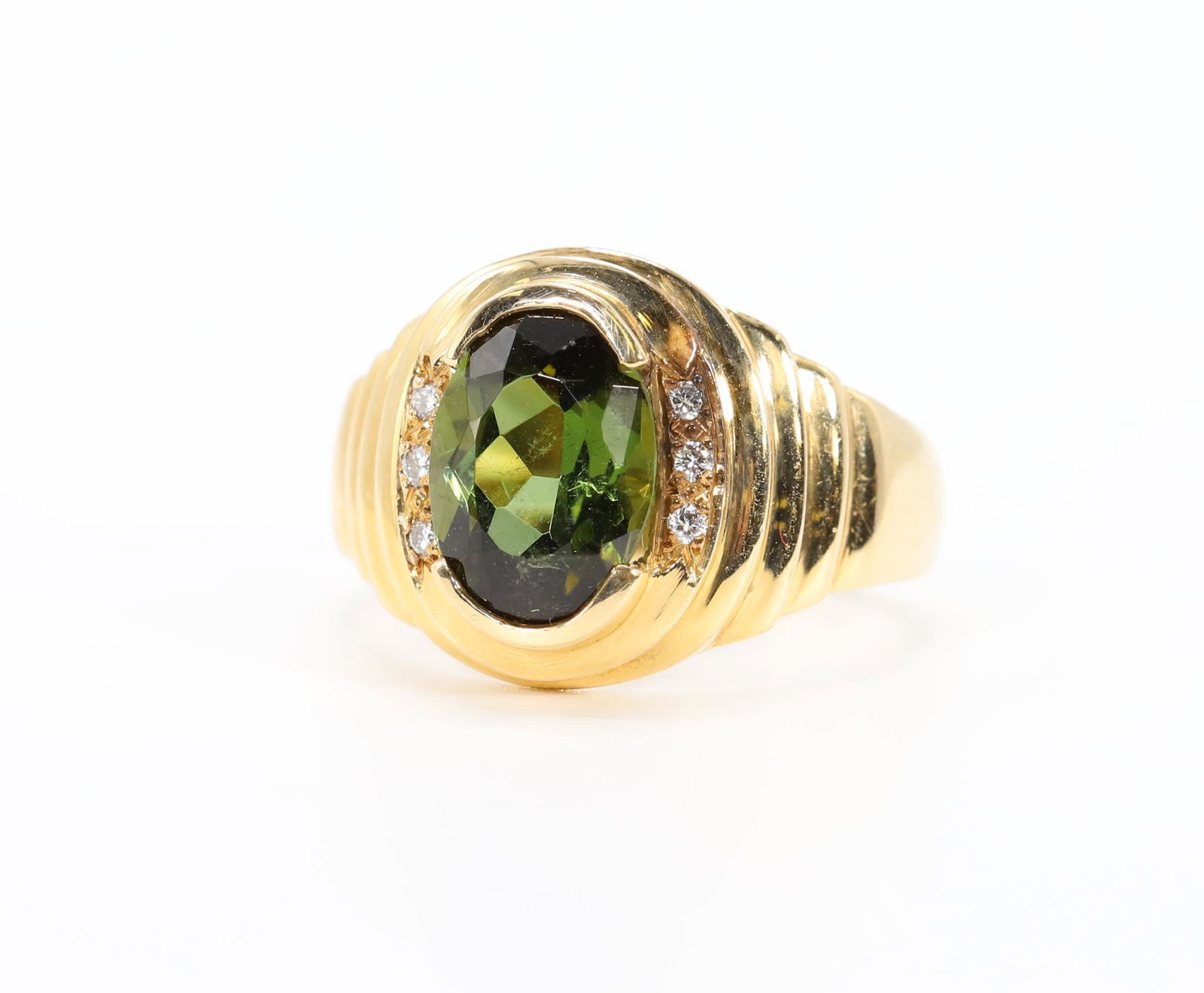 14KY Gold Tourmaline and Diamond Ring (1 of 5)