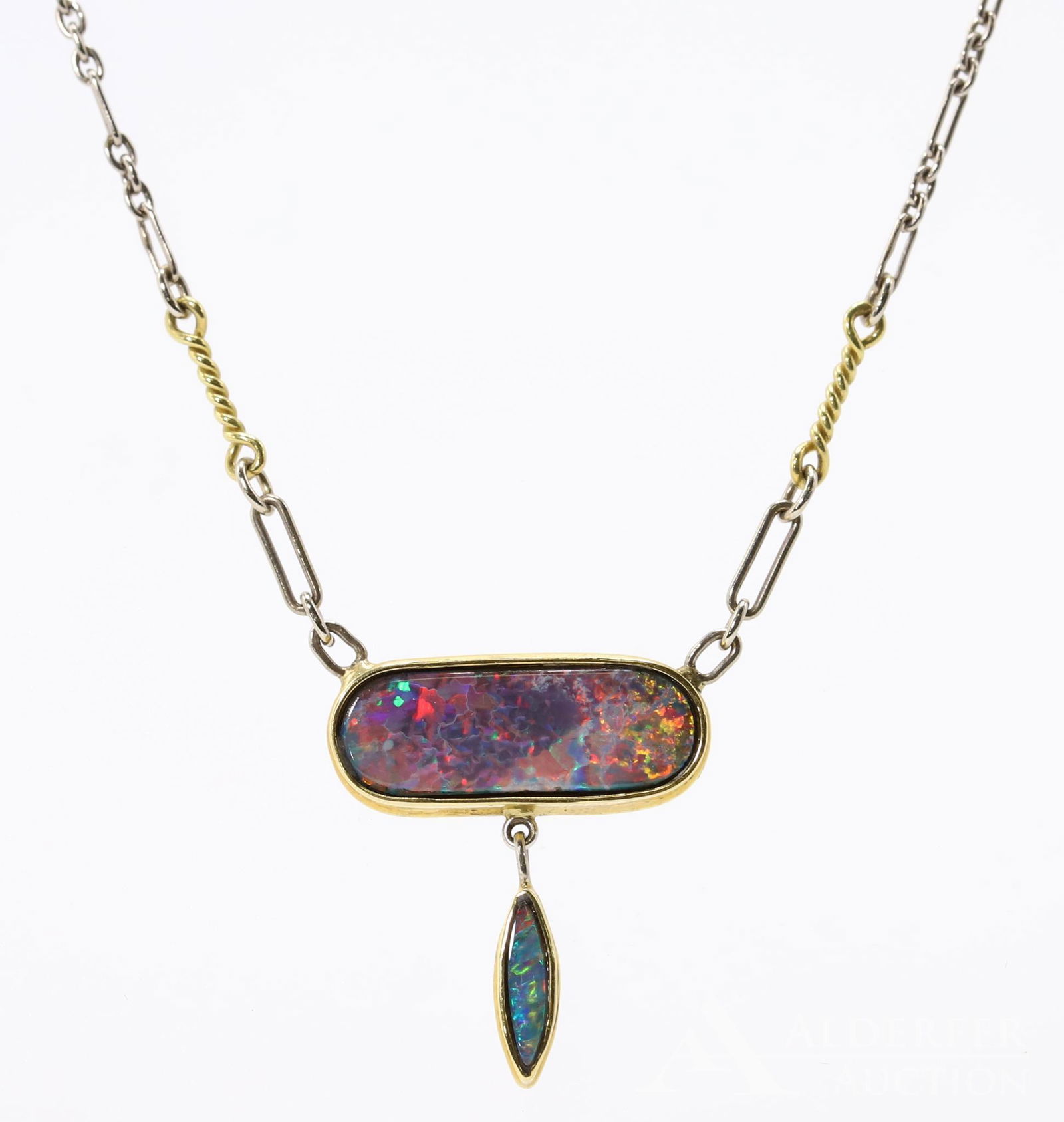Platinum and 18KY Gold Opal Necklace (1 of 5)