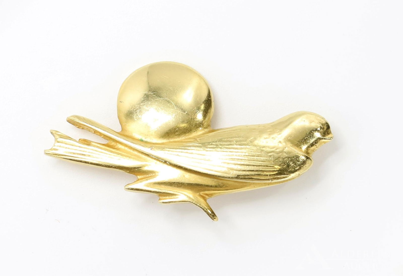 18KY Gold Egyptian Revival Menet Bird Pin (1 of 2)