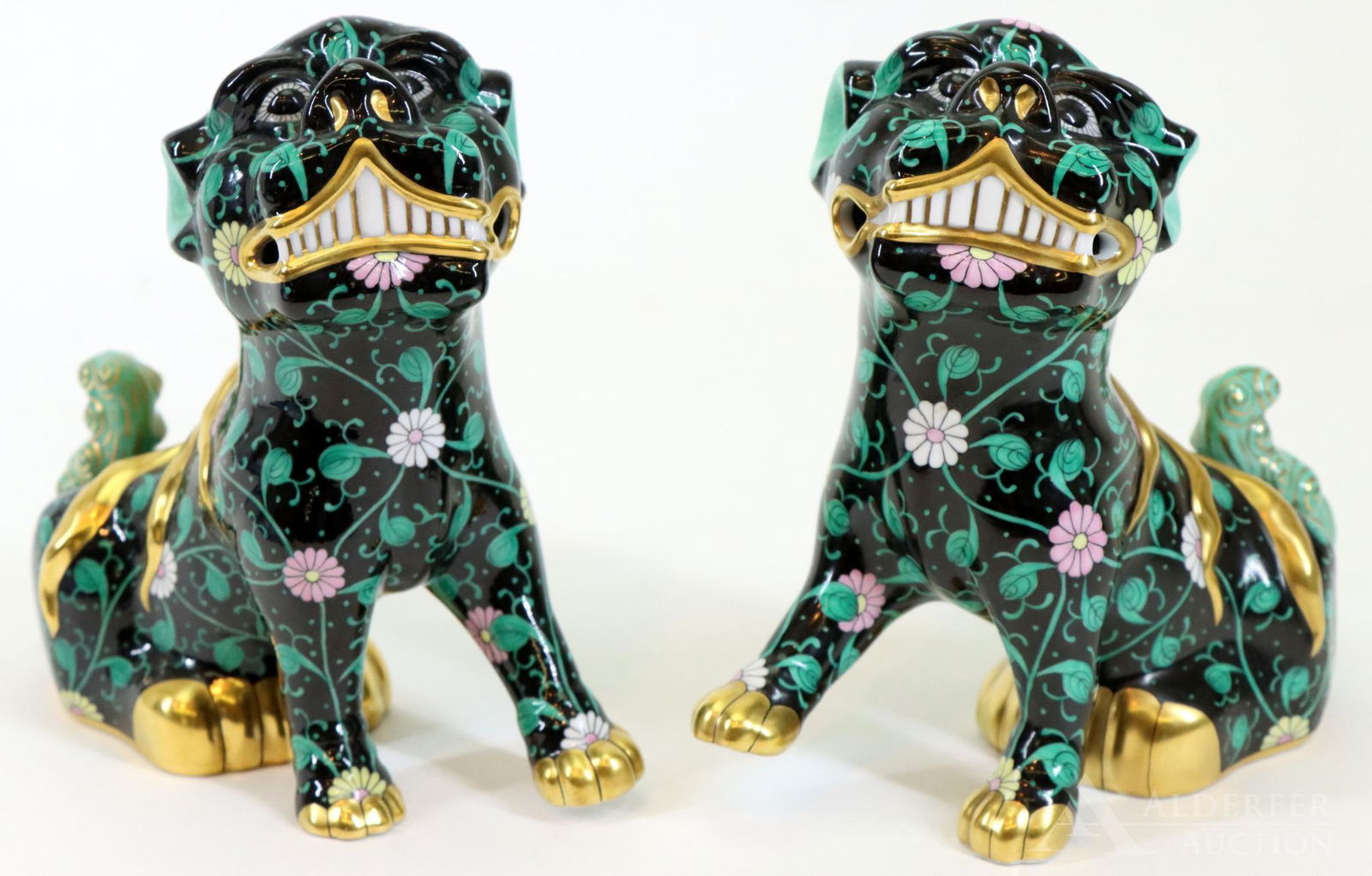 Herend Black Dynasty Foo Dogs (1 of 10)