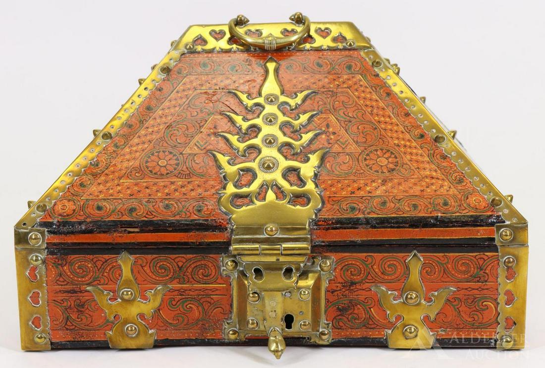 Indian Brass Mounted Dowry Box (1 of 12)