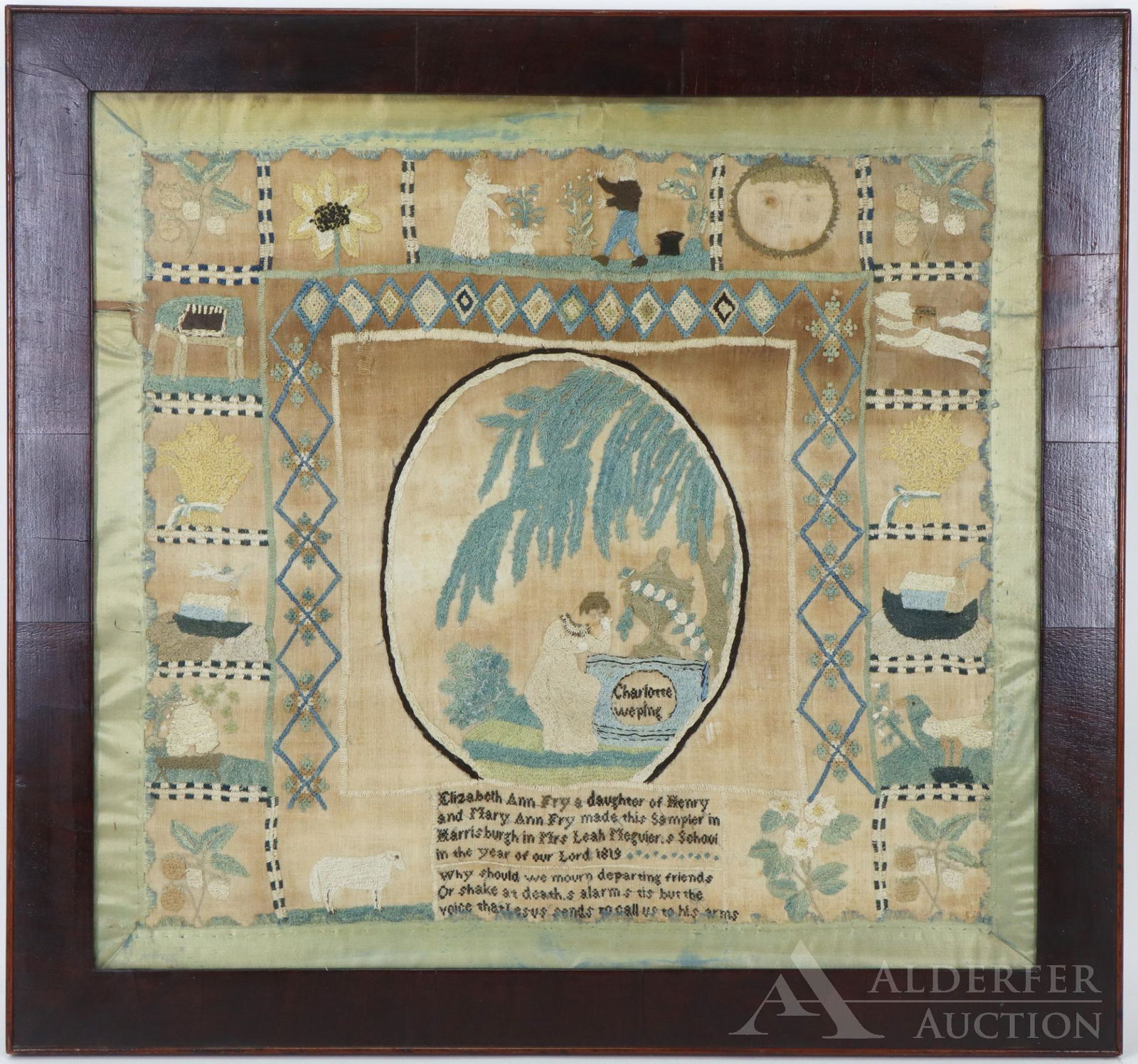 American Mourning Sampler, 1819 (1 of 6)