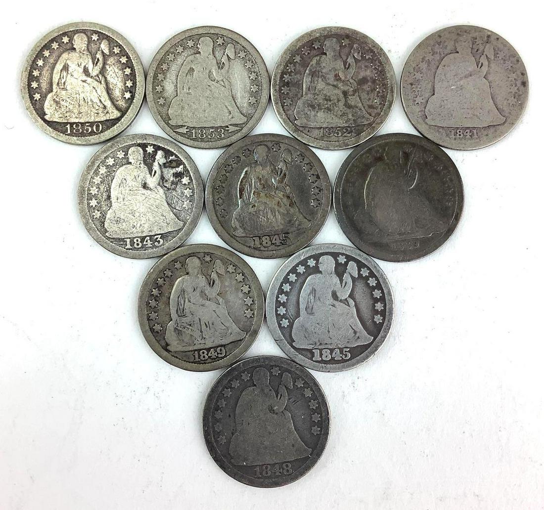 SEATED DIMES COINS (1 of 2)