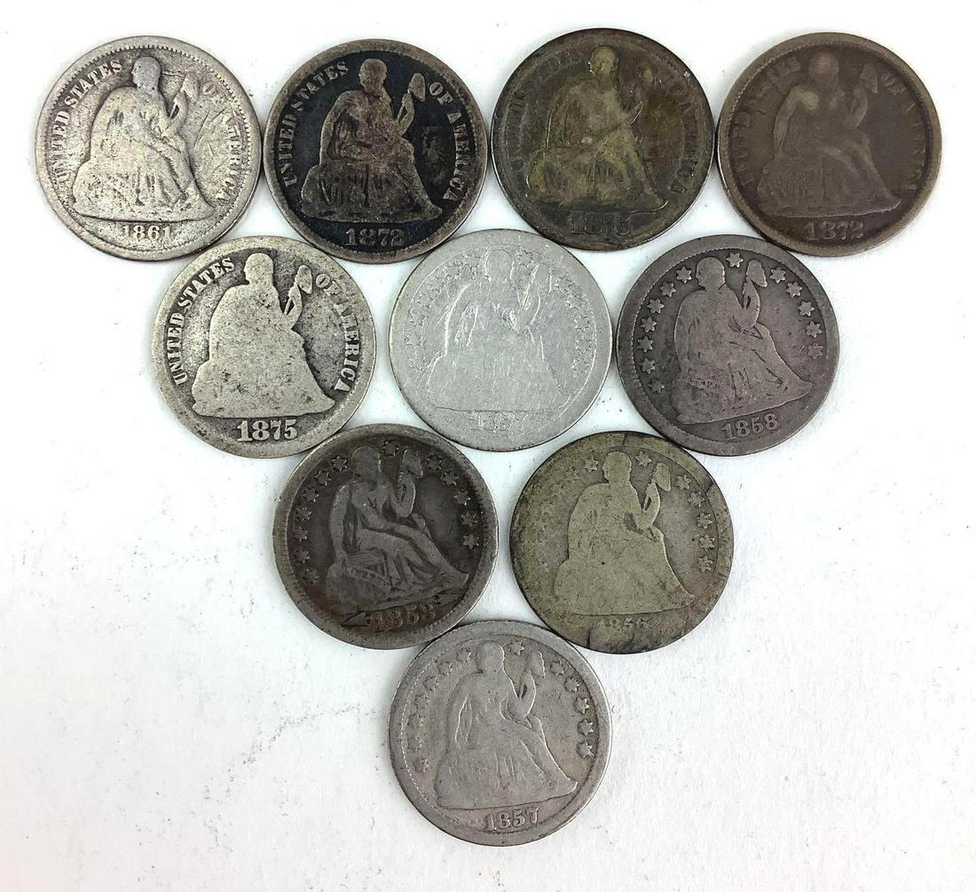 SEATED DIMES COINS (1 of 2)