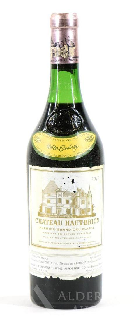 Chateau Haut-Brion Premier Grand Cru Classe Wine 1970: Chateau Haut-Brion Premier Grand Cru Classe, 1970. (1) bottle at 750 ml. Fill down 2 cm, slightly recessed cork, label nicked. This item is not available for shipping, pick up only.