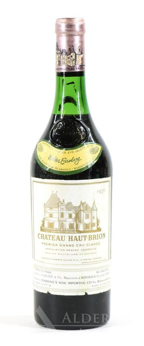 Chateau Haut-Brion Premier Grand Cru Classe Wine 1970: Chateau Haut-Brion Premier Grand Cru Classe, 1970. (1) bottle at 750 ml. Fill down 2 cm, slightly recessed cork, label nicked. This item is not available for shipping, pick up only.