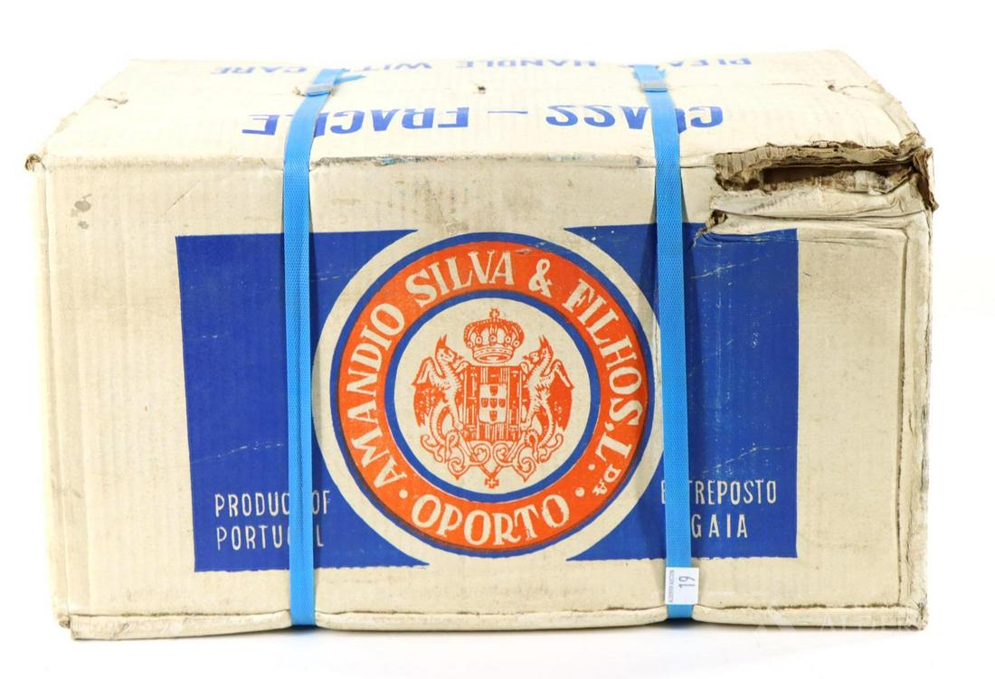 Amandio's Ruby Port Wine, 1955 Portugal (12): Amandio's Ruby Port Wine, 1955 Portugal. Full Case in original unopened box, (12) bottles at 750 ml. This item is not available for shipping, pick up only.