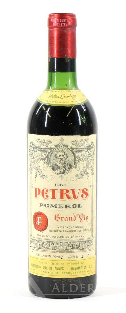 Petrus Pomerol Grand Vin Wine 1970 (1): Petrus Pomerol Grand Vin, 1970. (1) bottle at 750 ml. Top shoulder, sligh receeding cork, slight capsule tear. This item is not available for shipping, pick up only.