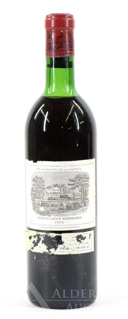 Chateau LaFite-Rothschild Wine 1970 (1): Chateau LaFite-Rothschild, 1970. (1) bottle of wine at 750 ml. Below the neckfill, label scuffed. This item is not available for shipping, pick up only.