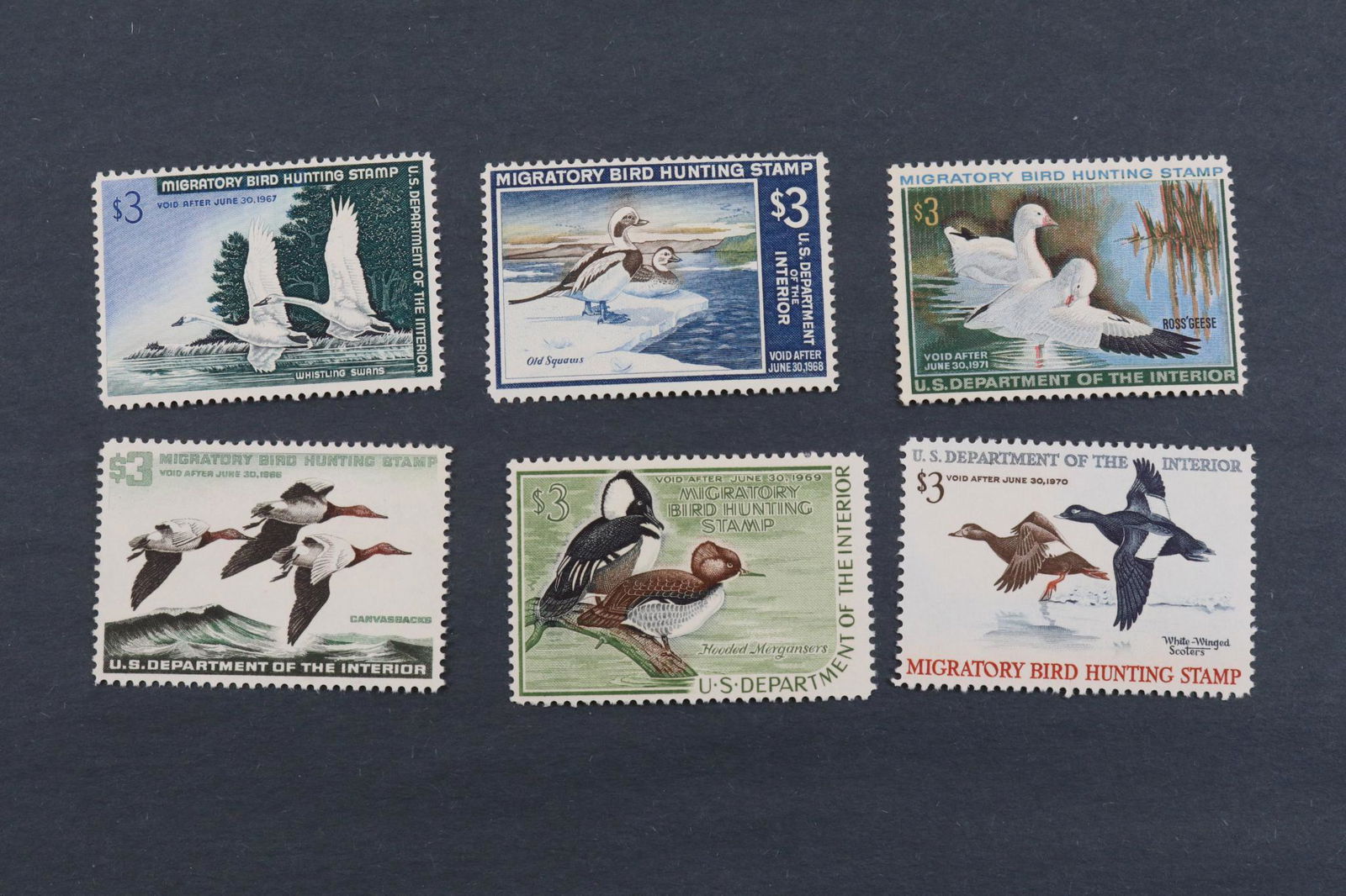 US Stamps RW32 - RW37 (1 of 1)