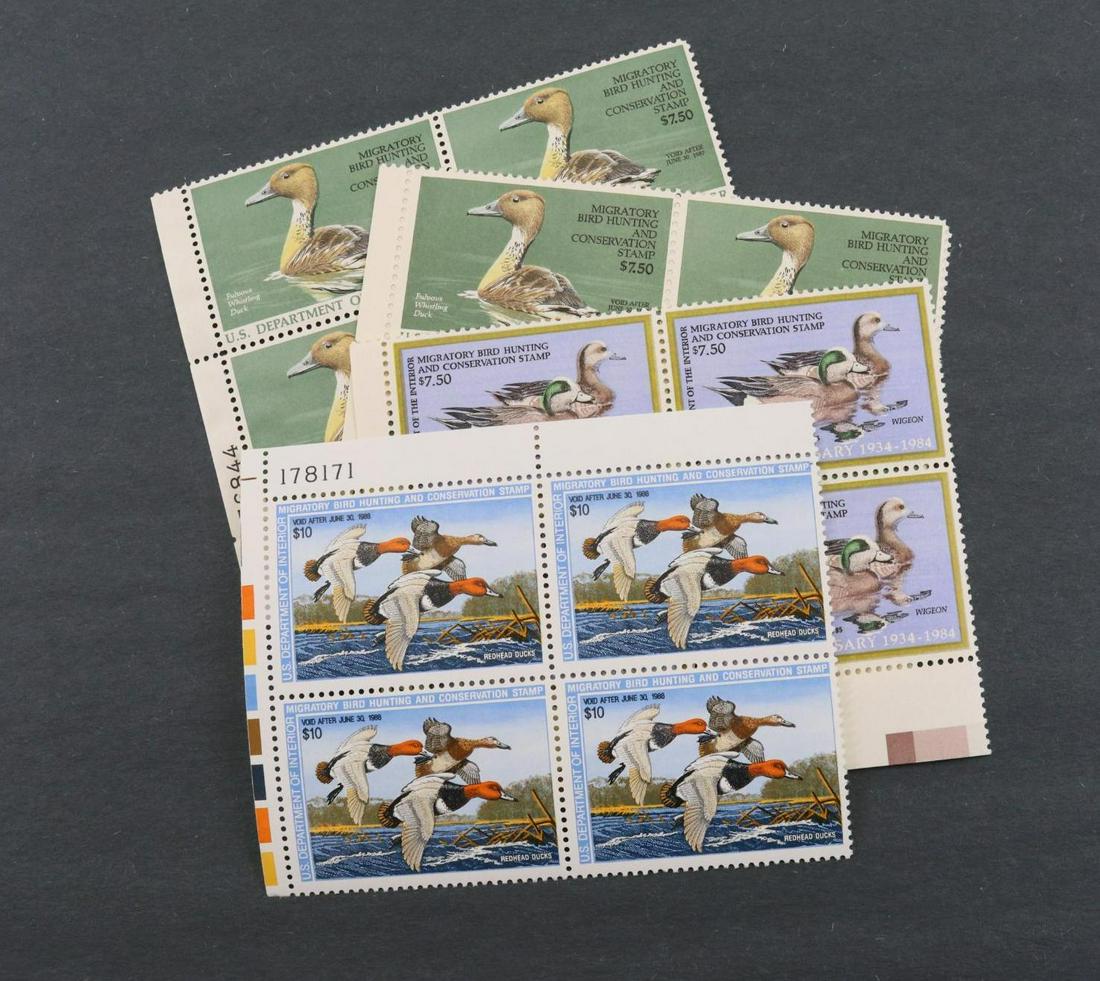 US Stamps (11) Duck Plate Blocks (1 of 2)