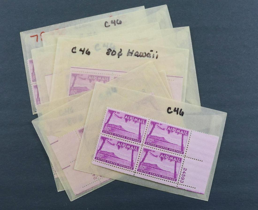 US Stamps (10) C46 Plate Blocks (1 of 1)