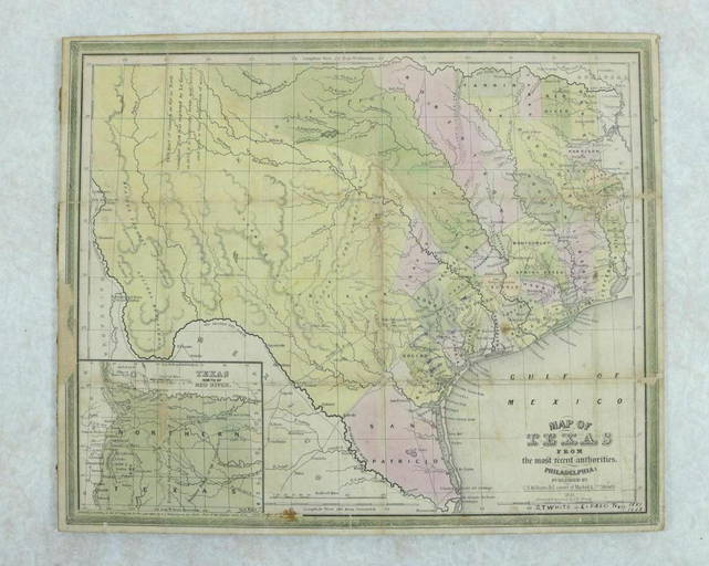 Early Nineteenth Century Map Of Texas.