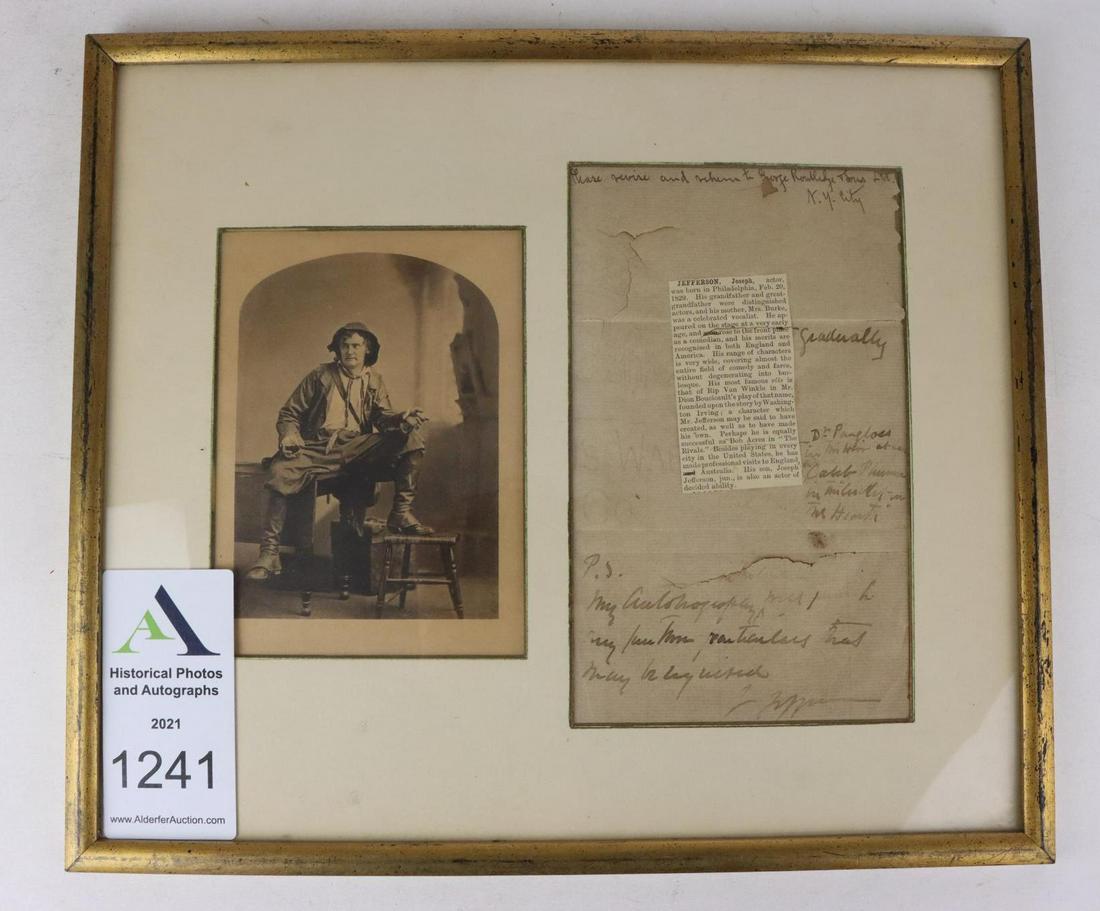 Joseph Jefferson Autograph (1 of 9)