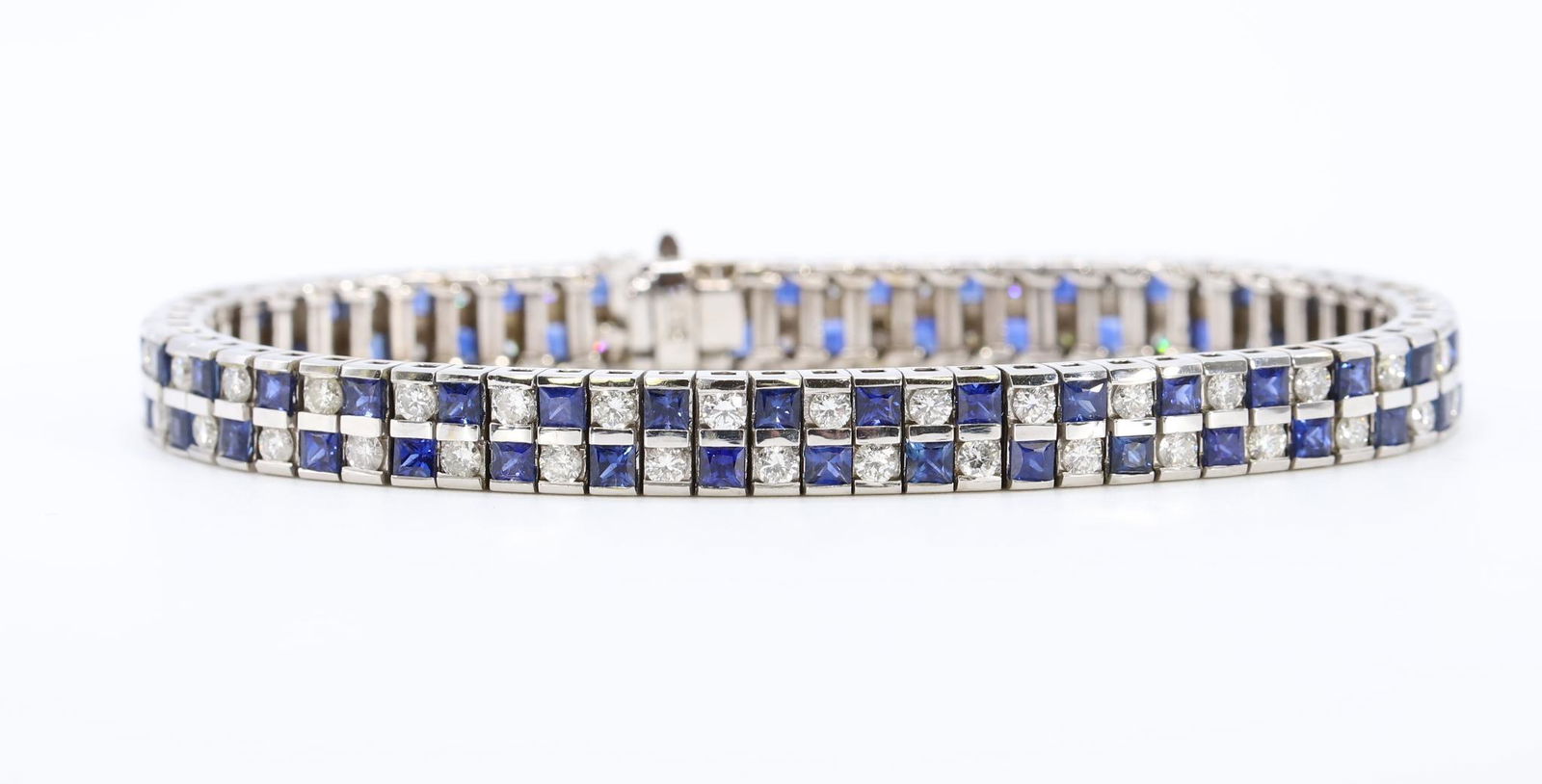 14KW Gold Sapphire and Diamond Bracelet (1 of 8)