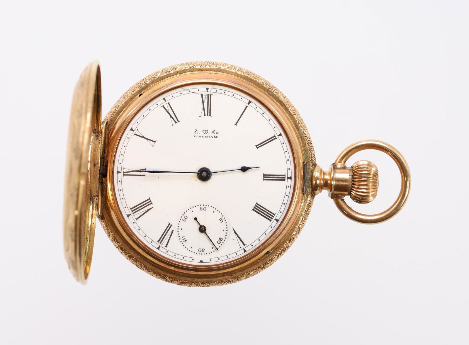 14K Rose Gold A..W. Co Waltham Pocket Watch (1 of 6)