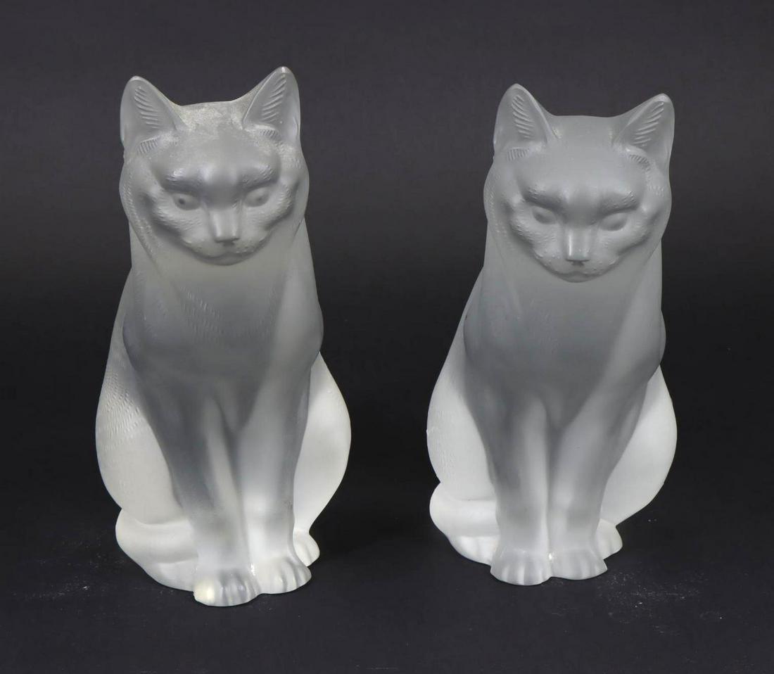 Lalique Art Glass Cat Figurine (1 of 5)