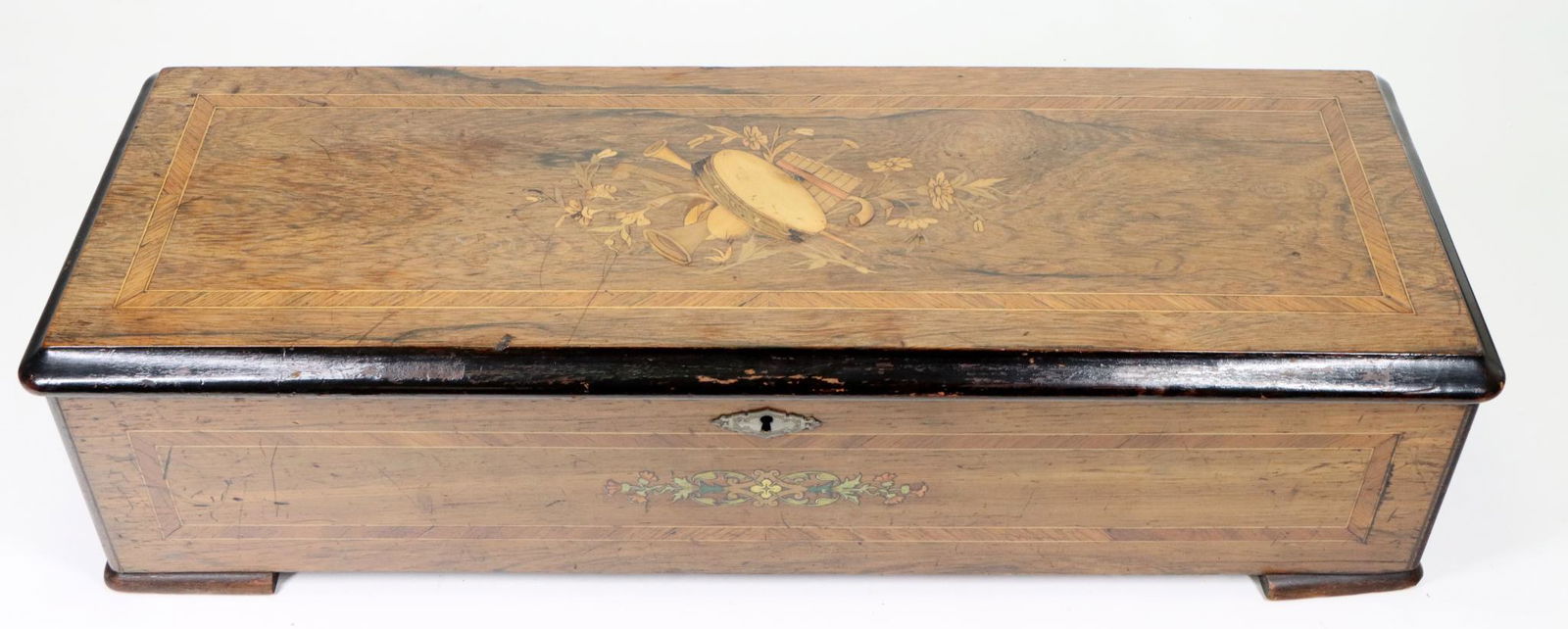 Marquetry Inlaid Swiss Music Box (1 of 8)