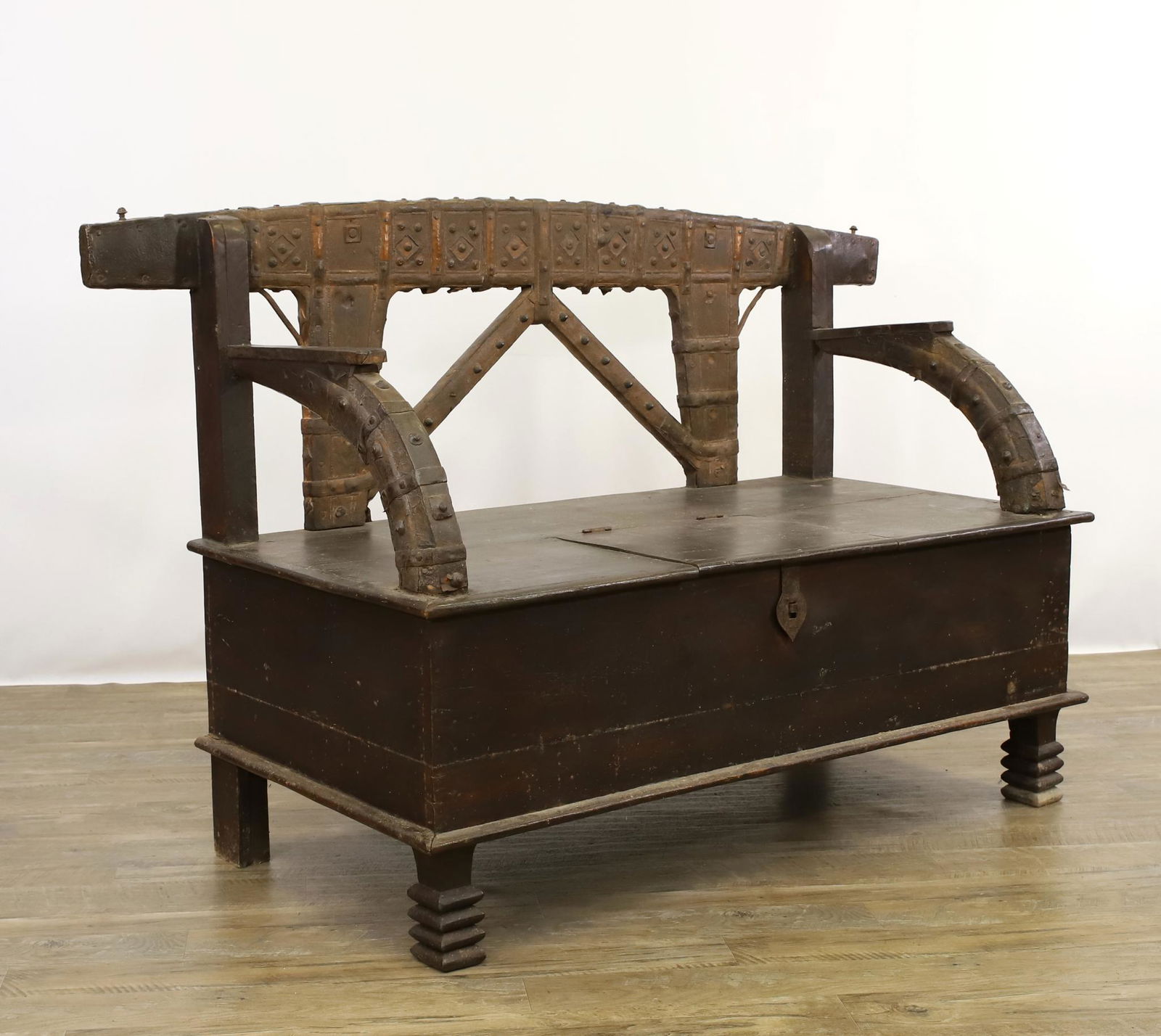 Asian Iron Bound and Burmese Rosewood Settee (1 of 12)