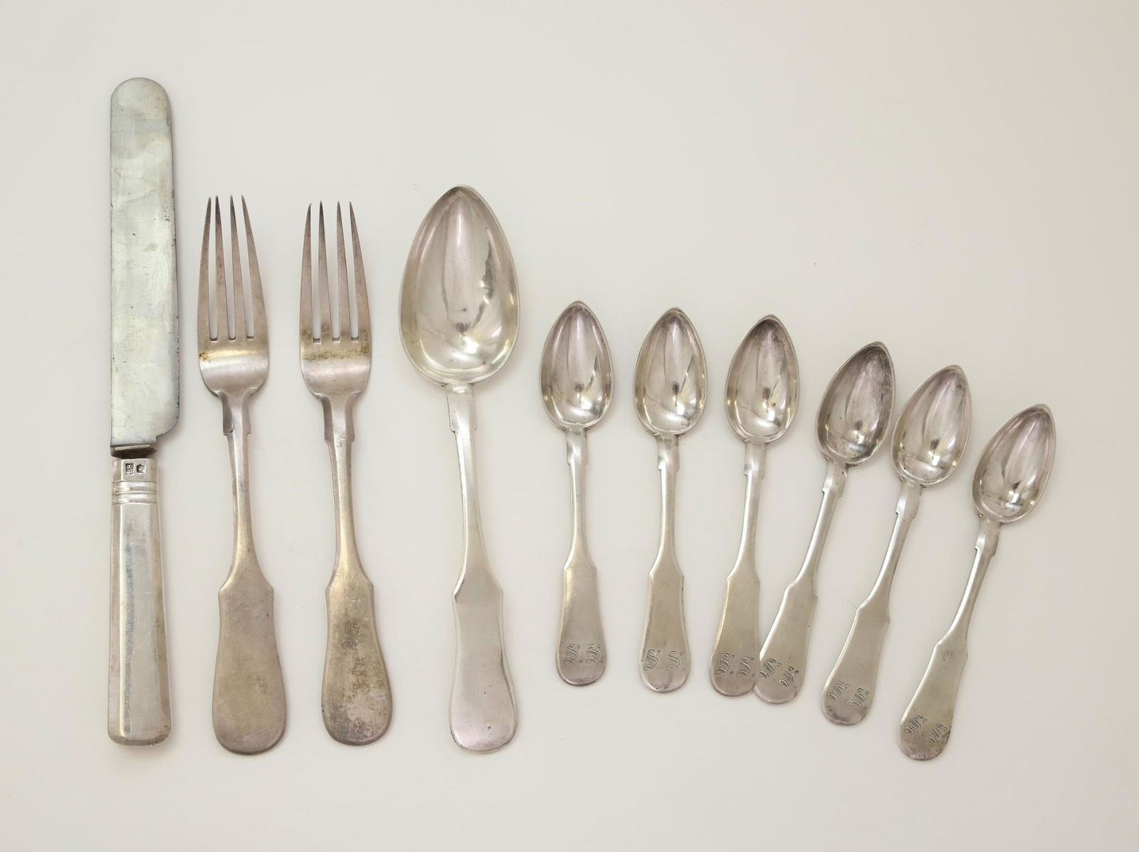 Russian Imperial Lithuania 875 Silver Flatware (1 of 14)