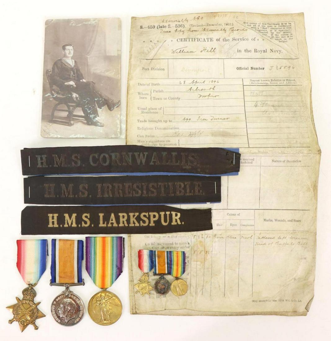 British World War One Medal Trio, Miniatures, Document (1 of 17)