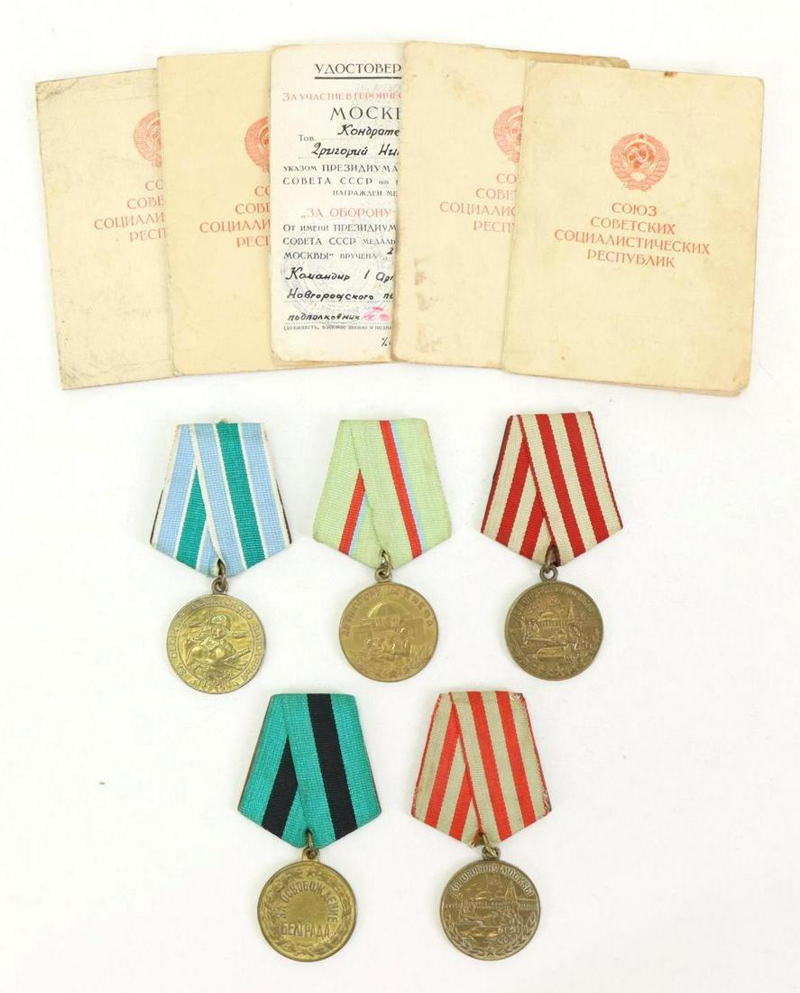 Soviet World War II Medals-With Award Booklets (1 of 7)