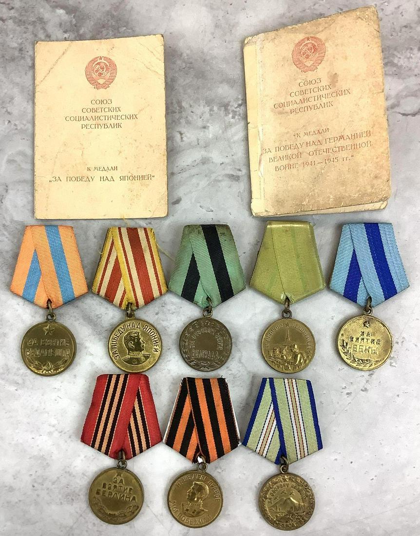 Soviet World War II Medals Some With Award Booklets (1 of 9)