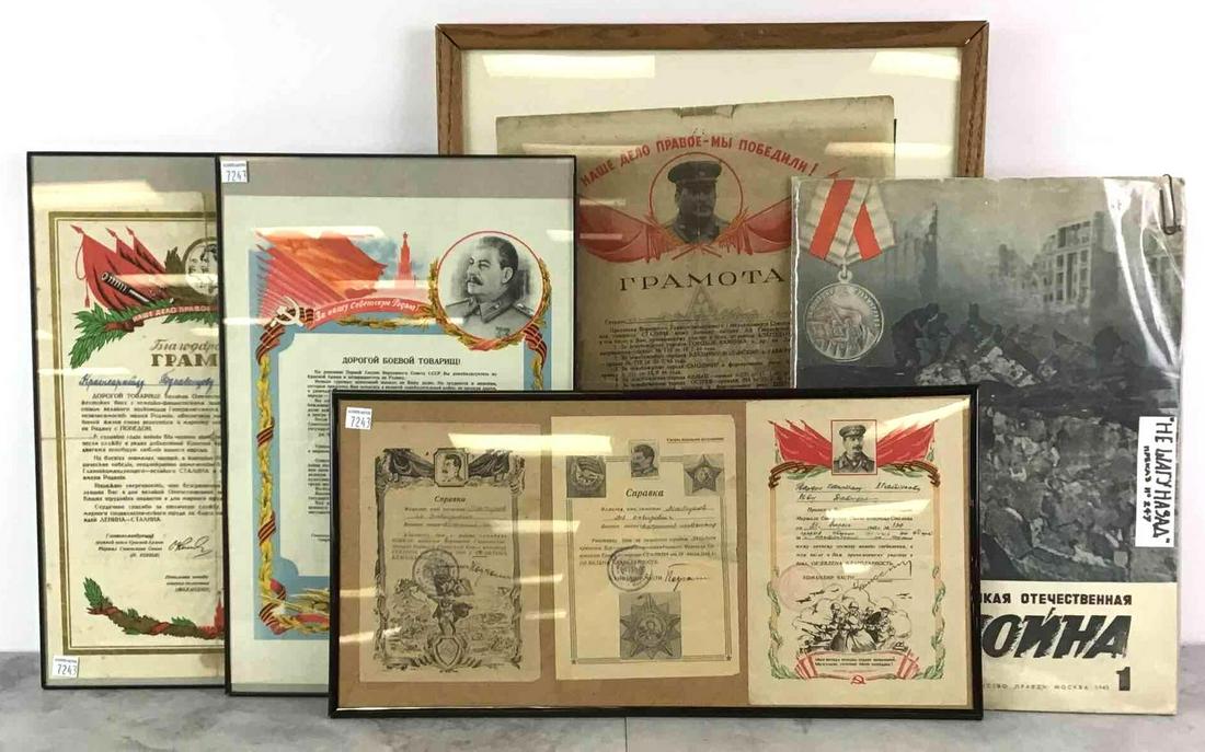 Soviet Framed Military Related World War II Documents (1 of 12)