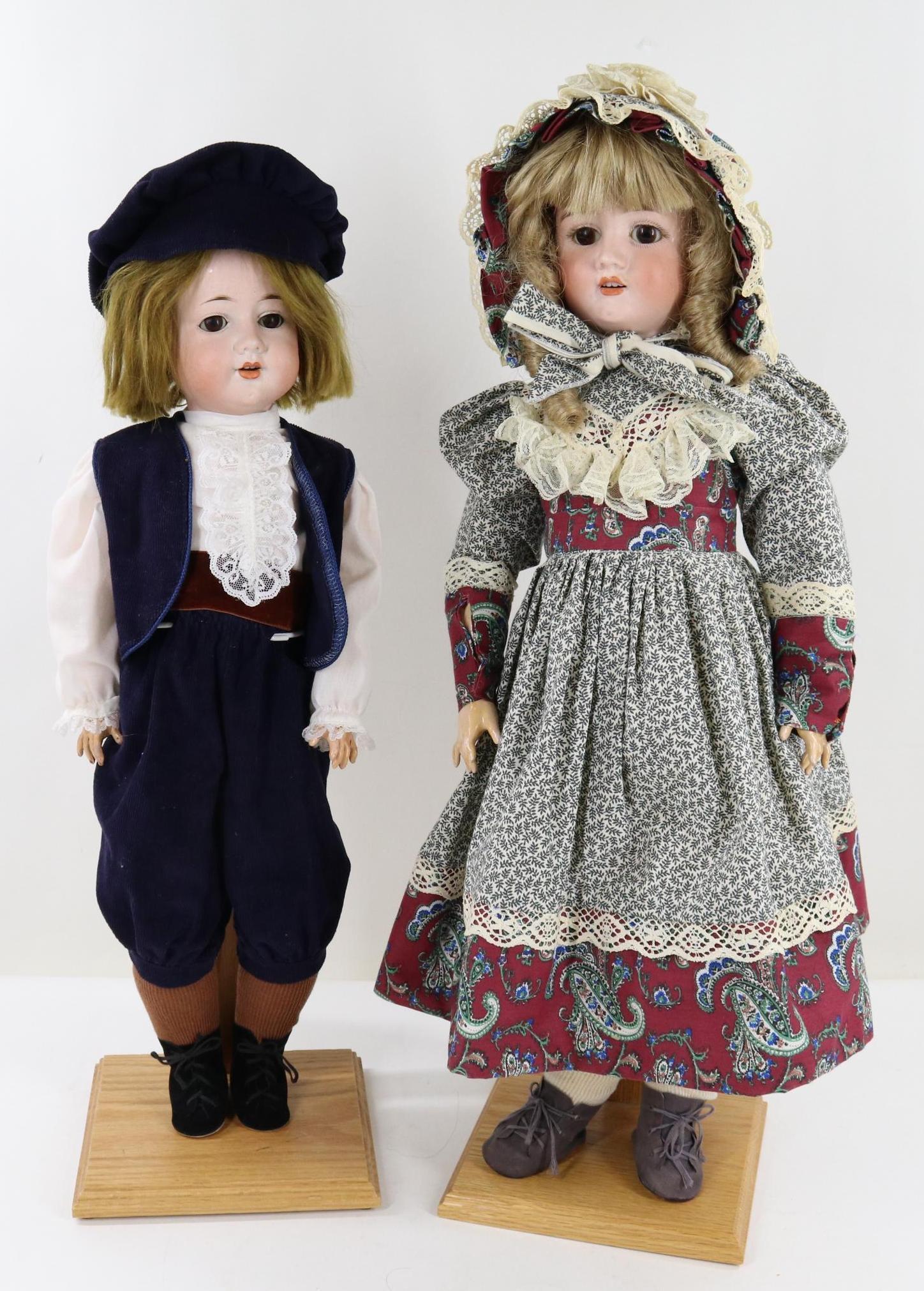 ANTIQUE GERMAN BISQUE HEAD DOLL(S). (1 of 14)