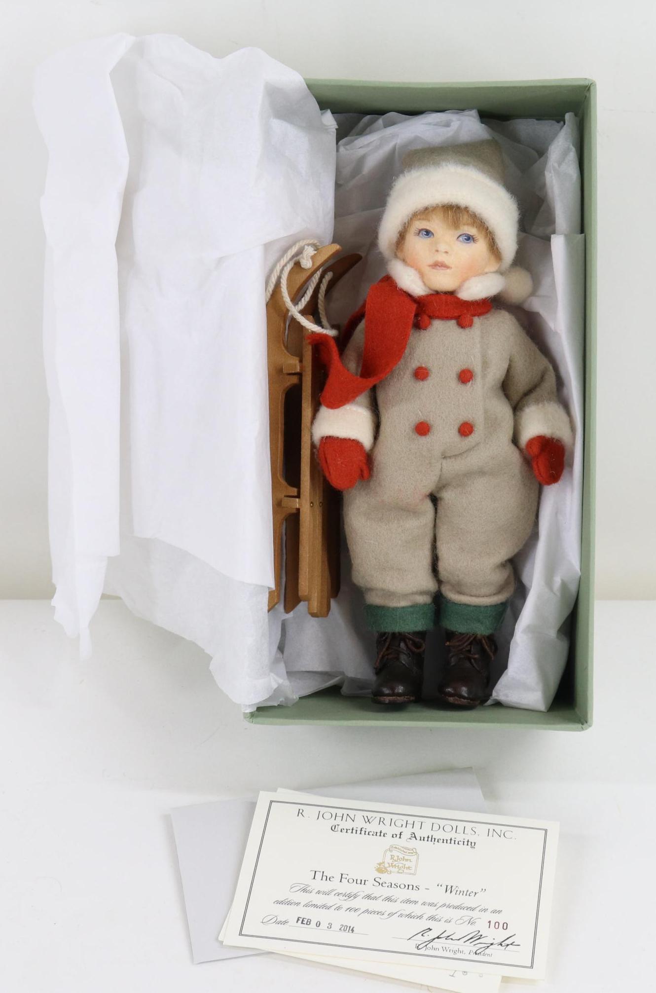 LOT OF R. JOHN WRIGHT.: 7 1/2" MIB 2014 "Winter" from The Four Seasons Series. Ltd. Ed. 100/100,