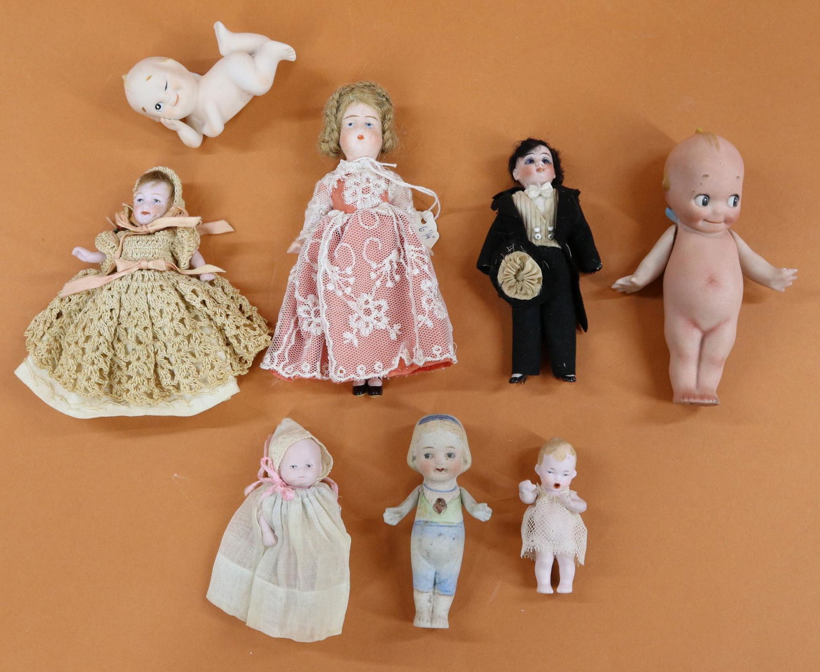 LOT OF ALL BISQUE DOLLS. (1 of 11)