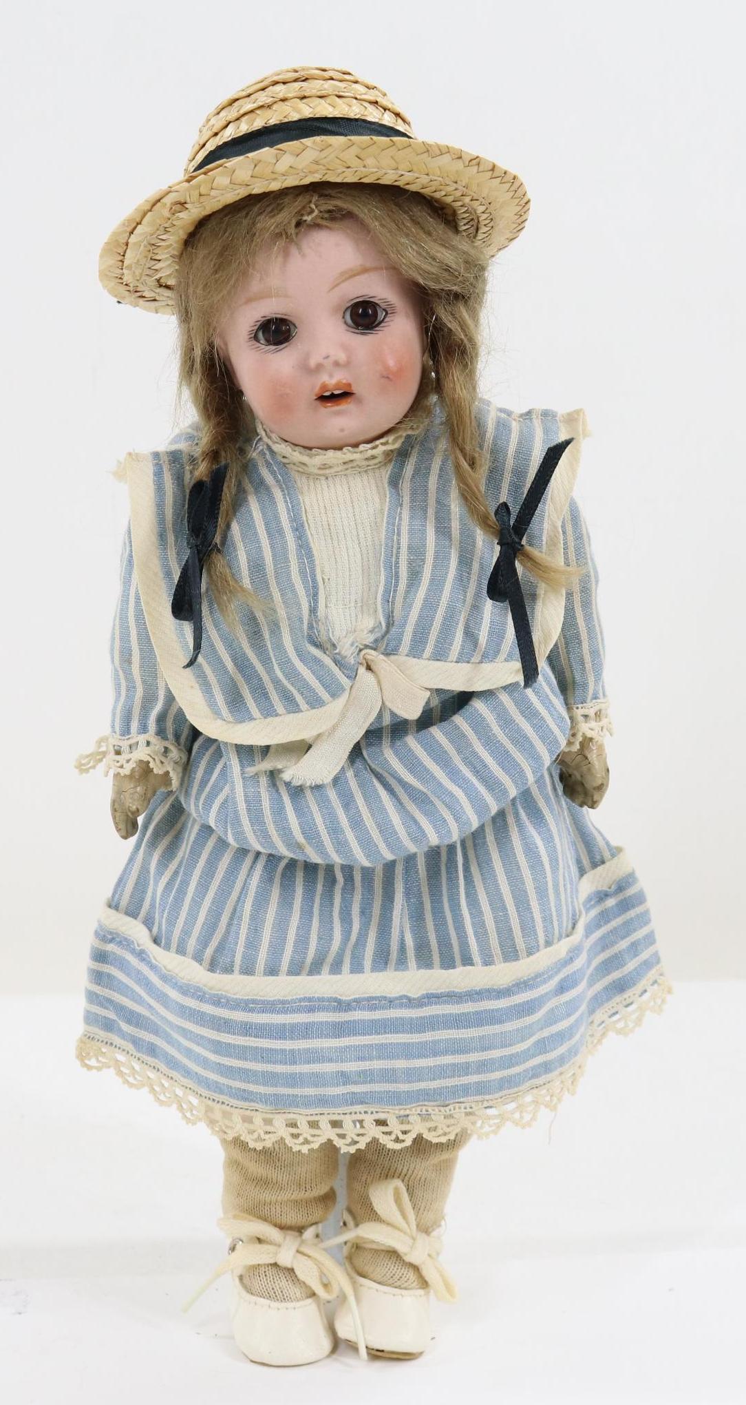 ANTIQUE BISQUE DOLL, 12" UNDER. (1 of 7)