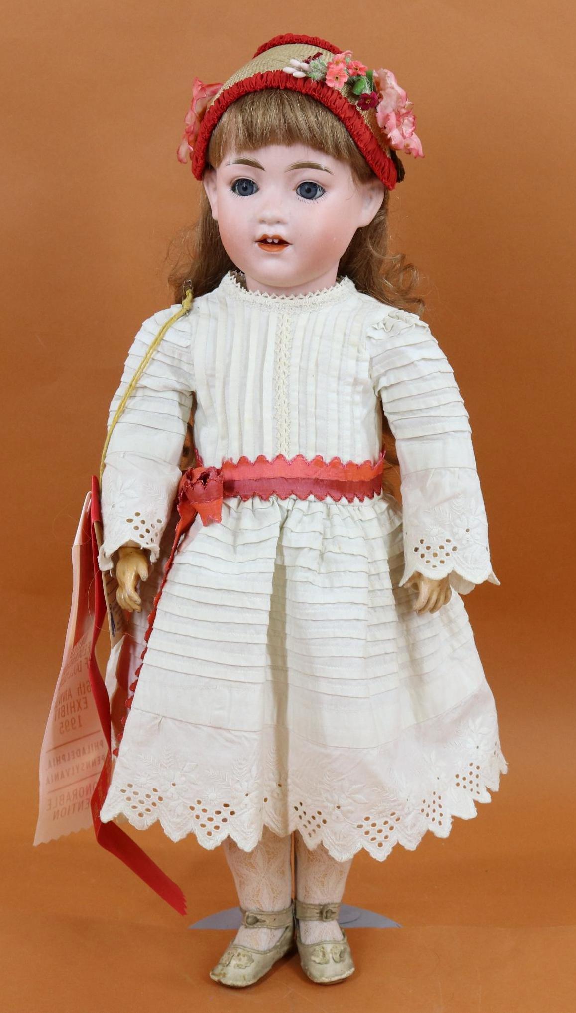 GERMAN BISQUE HEAD CHARACTER DOLL. (1 of 13)