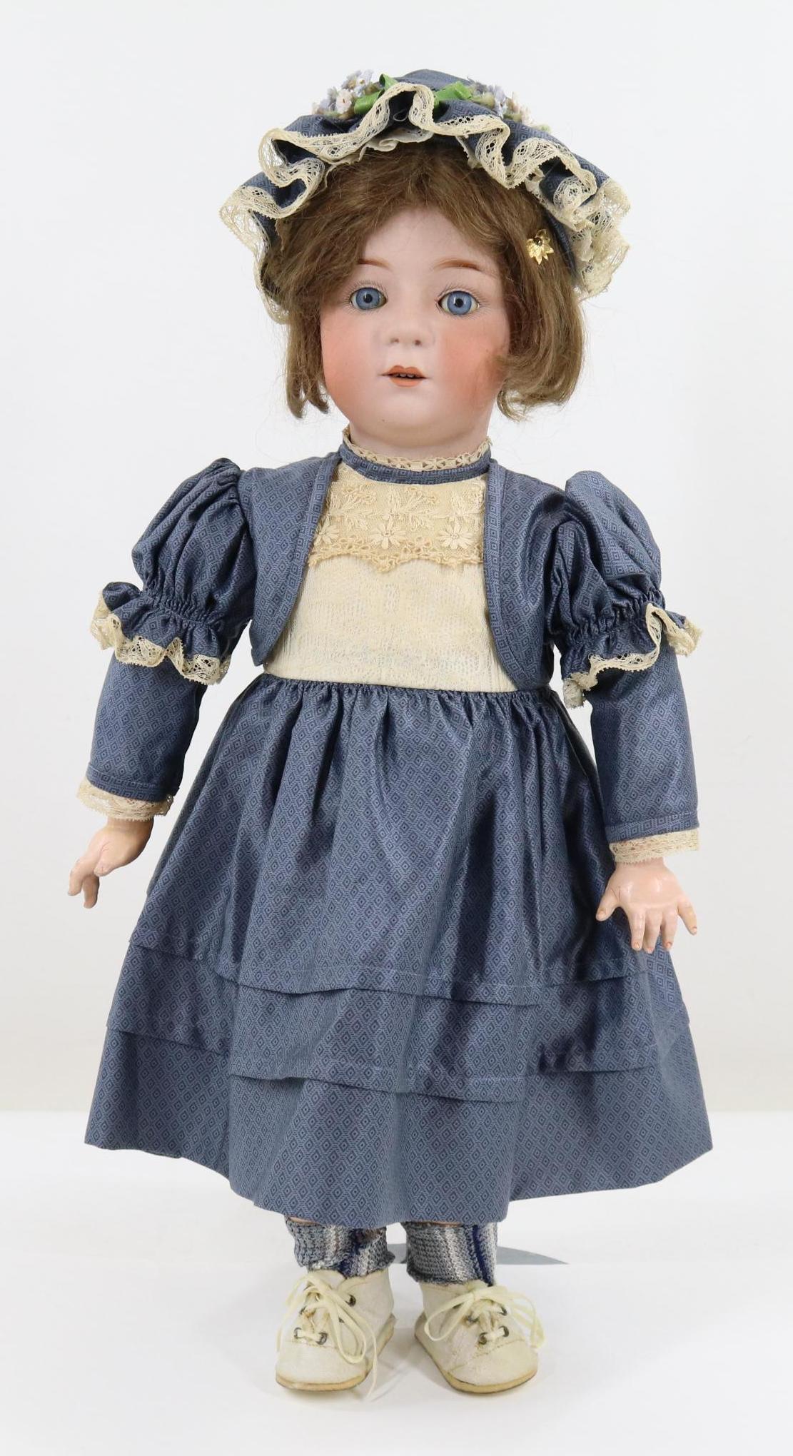 GERMAN BISQUE HEAD CHARACTER DOLL. (1 of 10)