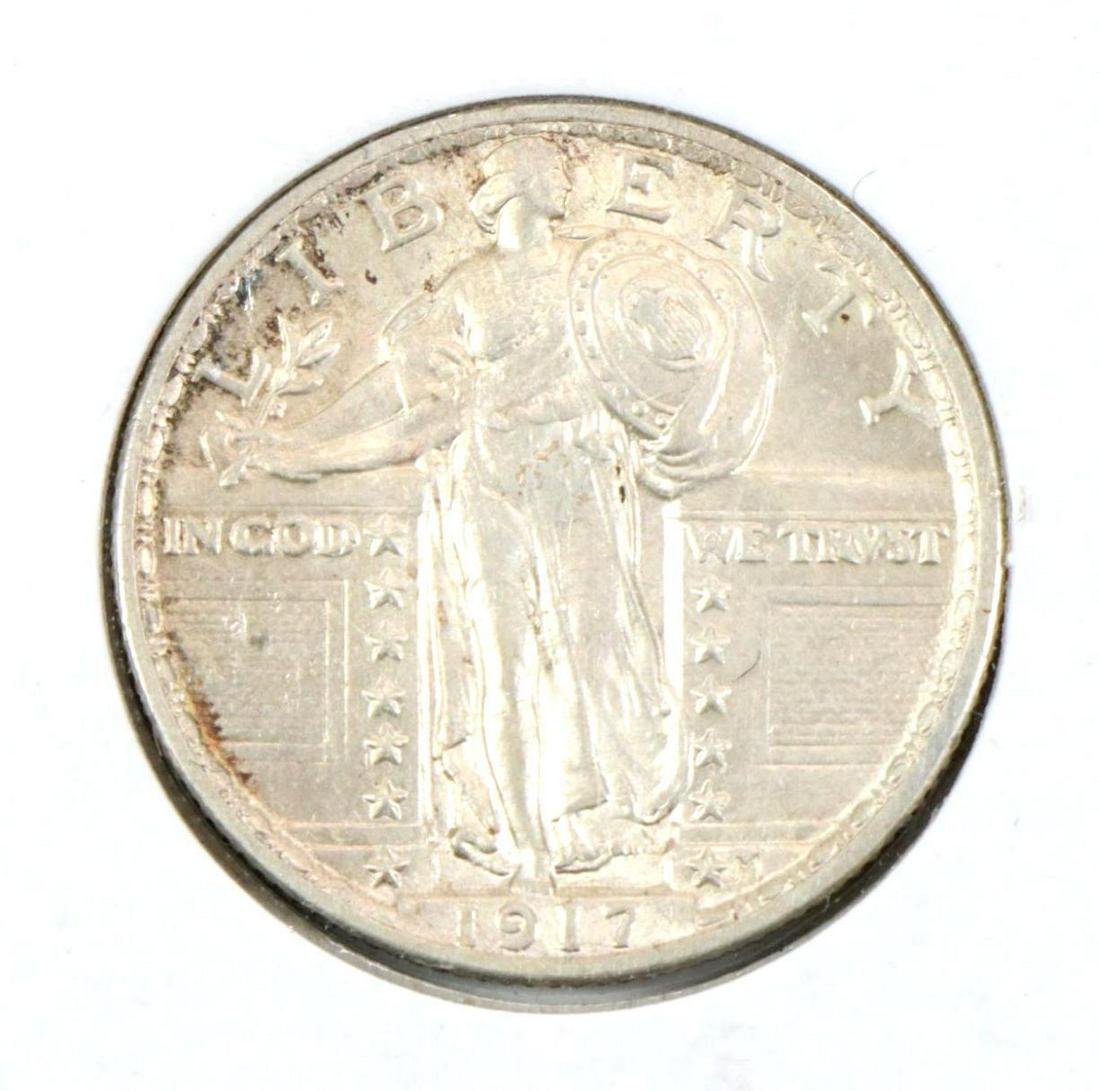 STANDING LIBERTY QUARTER: 1917 T2 AU+, FH