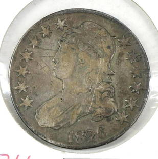 BUST HALF: 1826 F, obv. scratches