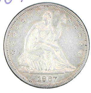 SEATED HALF: 1867 AU