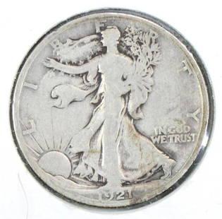 LIBERTY WALKING HALF: 1921-S VG+