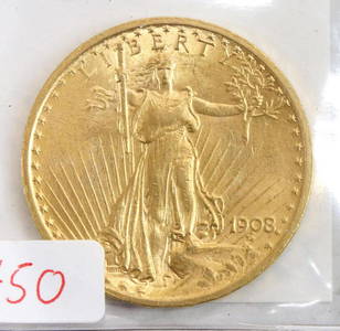 $20 ST. GAUDENS GOLD