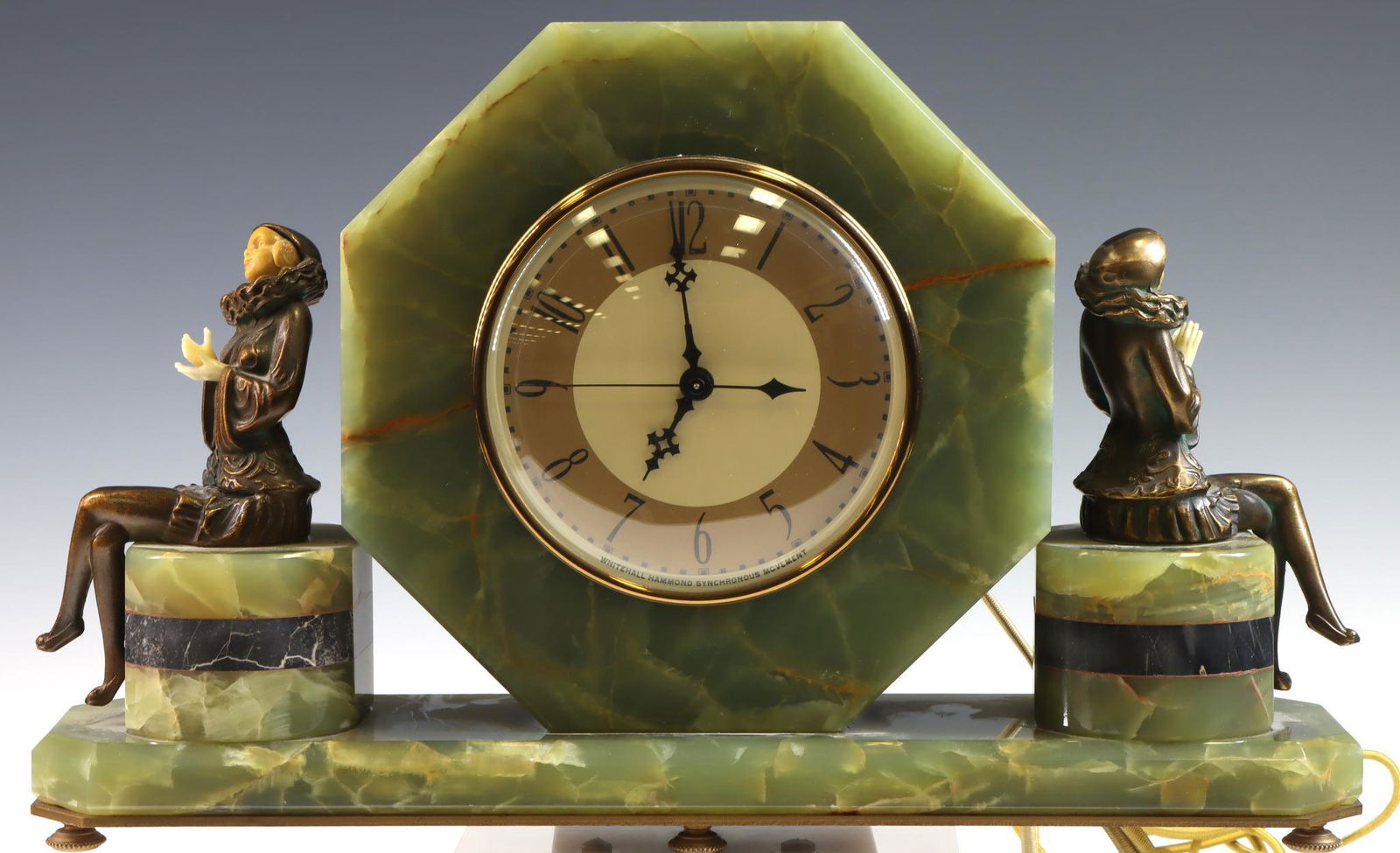 Whitehall Hammond Onyx Figural Clock (1 of 7)