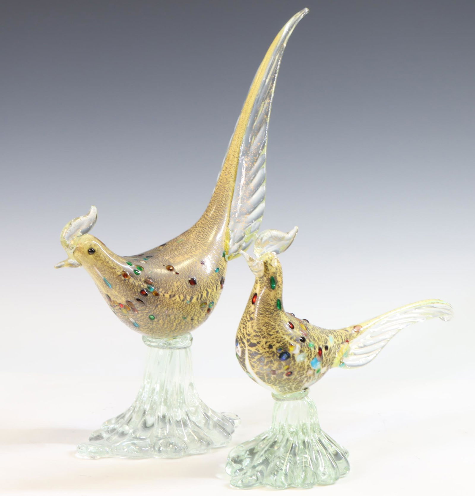 Murano Art Glass Pheasants (1 of 8)
