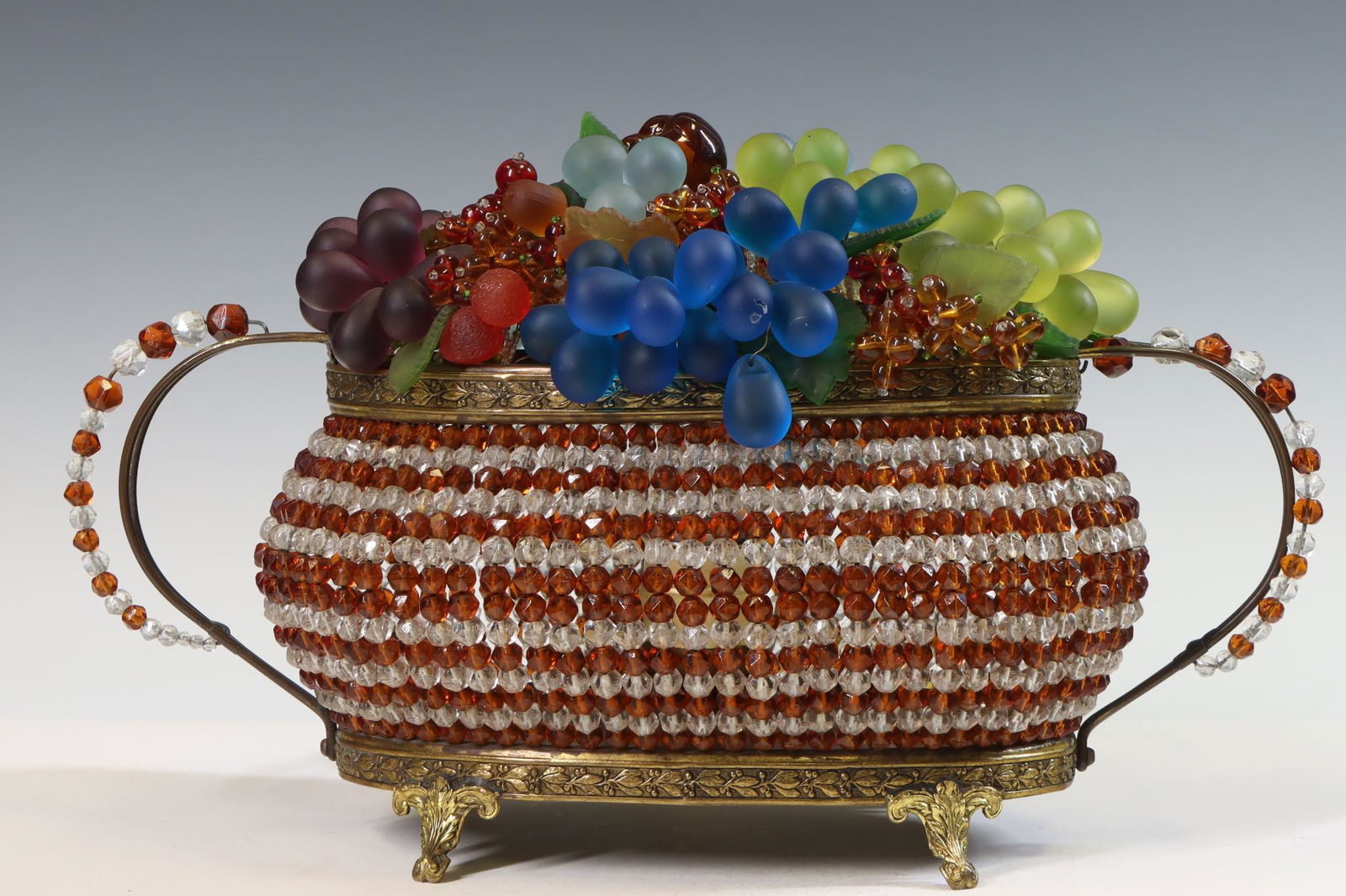 Czech Beaded Glass Fruit Basket Lamp (1 of 6)